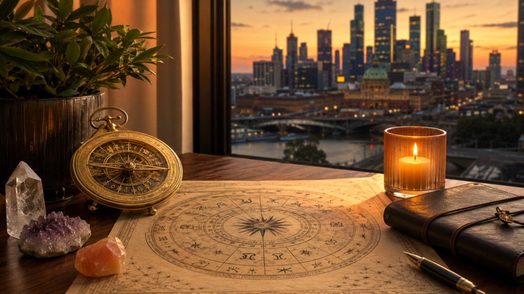 Astrologer in Melbourne consultation with zodiac chart